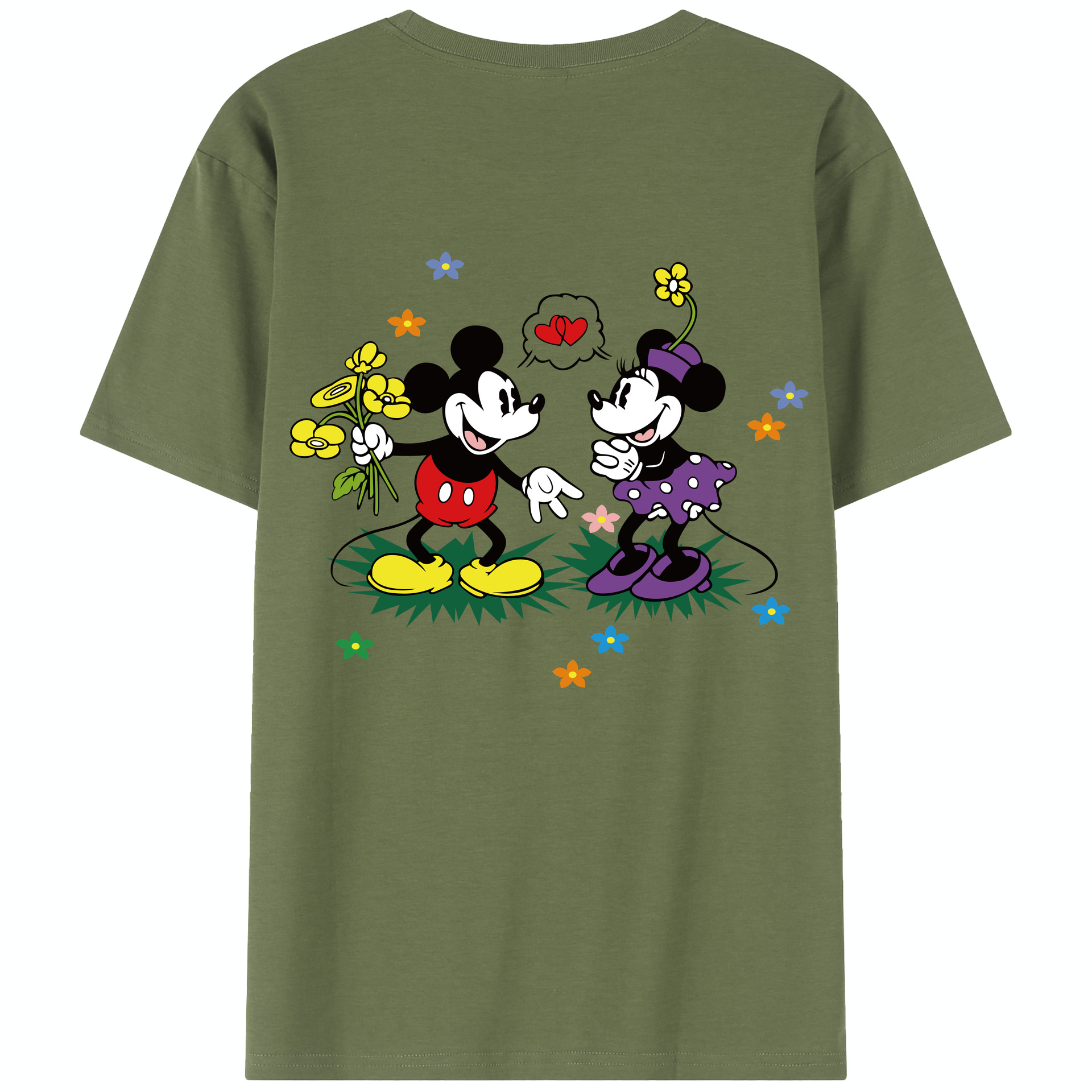 （画像用） ミッキーマウス Mickey Mouse 綿100％半袖Tシャツ（背面プリント）